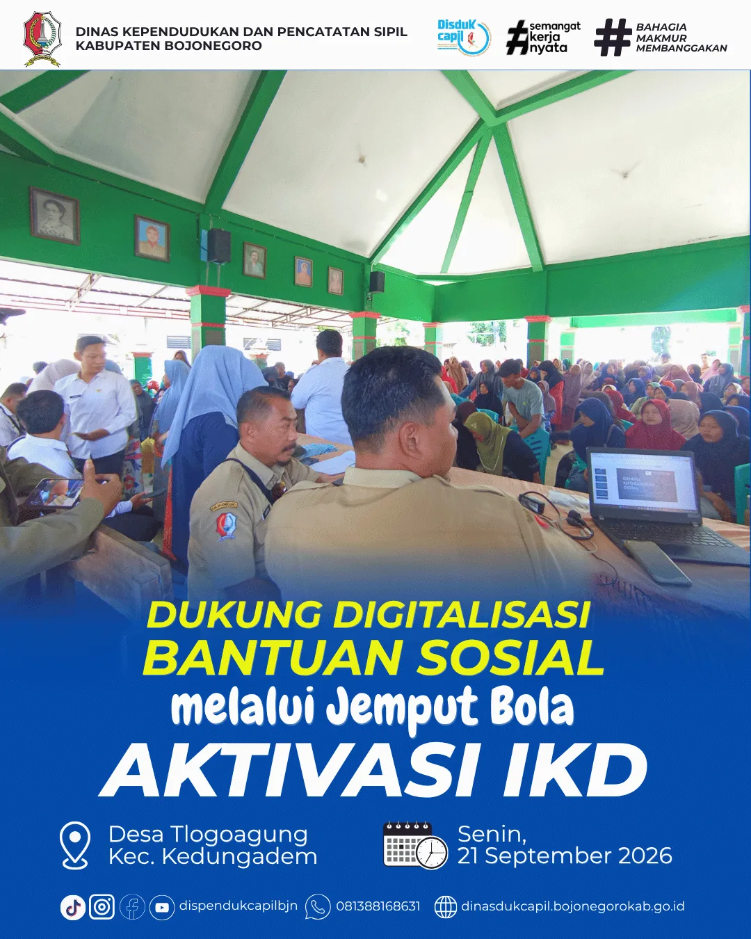Jemput Bola Aktivasi IKD di Desa Tlogoagung, 190 Penerima Manfaat Ikuti Layanan Digitalisasi Adminduk