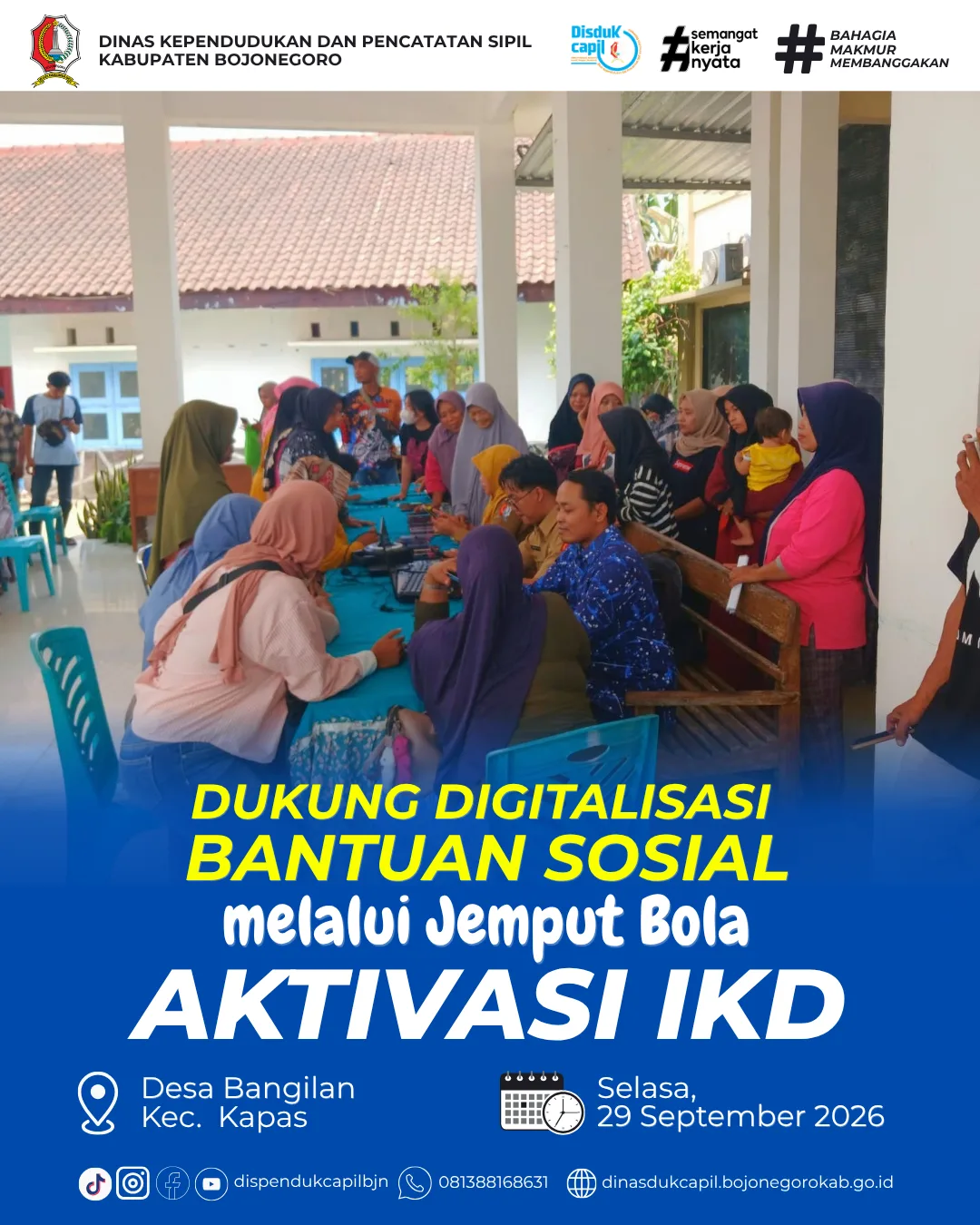Jemput Bola Aktivasi IKD Sasar 105 KPM PKH dan BPNT di Desa Bangilan dan Sembung