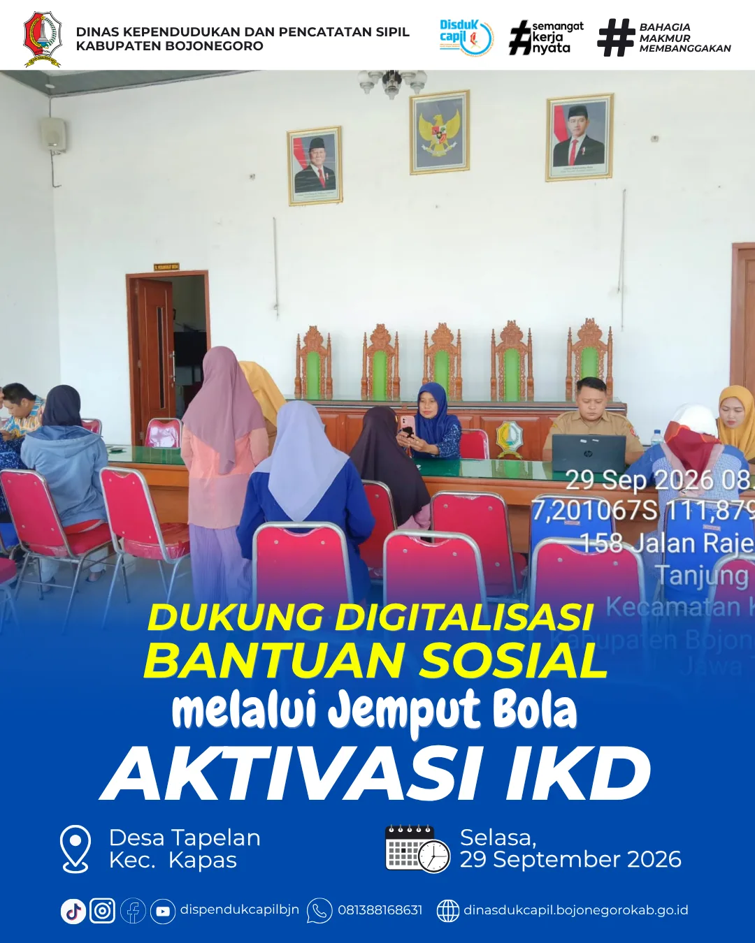 Jemput Bola Aktivasi IKD Sasar 45 KPM PKH dan BPNT di Desa Tapelan