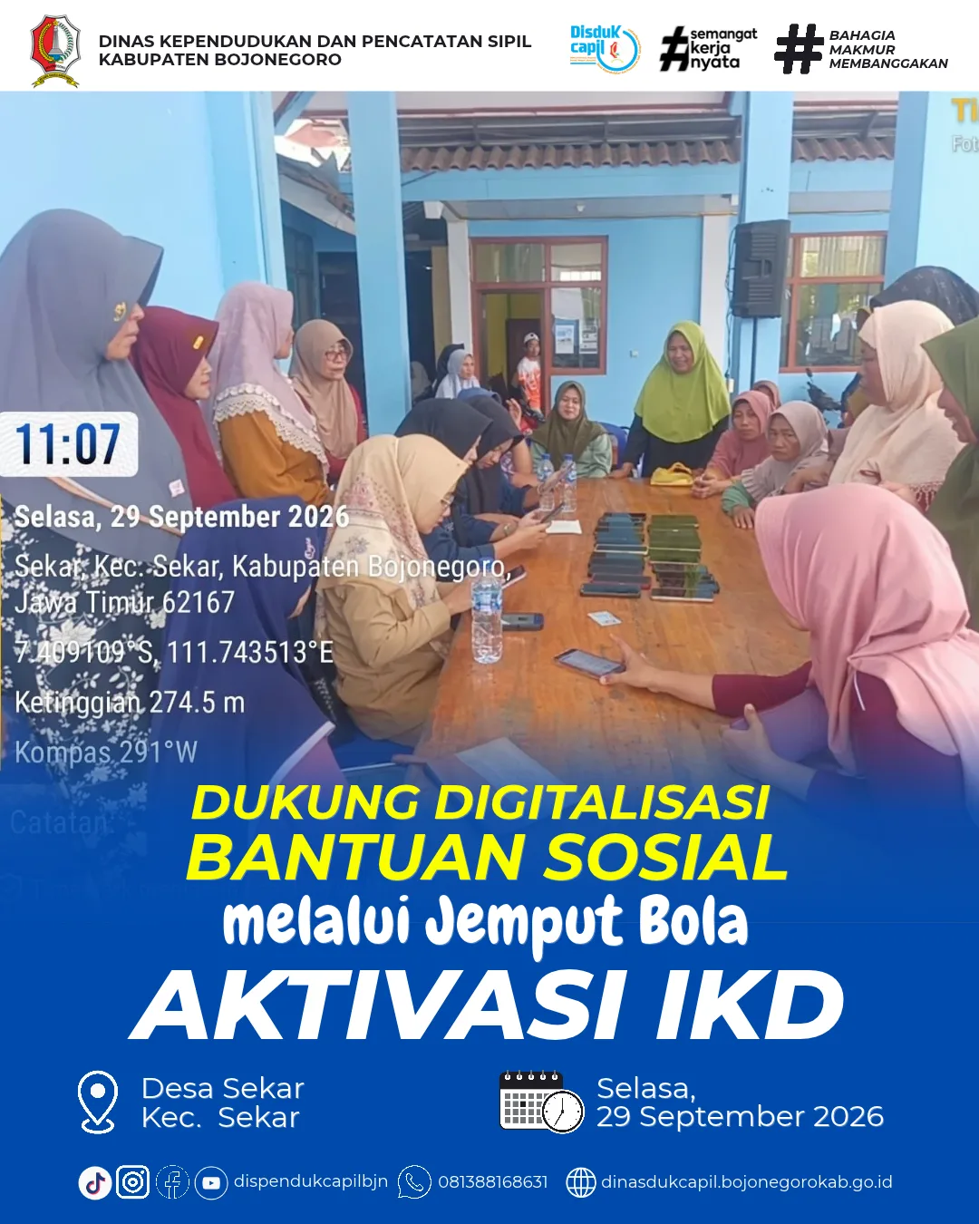 Jemput Bola Aktivasi IKD Sasar 101 KPM BLT di Desa Sekar