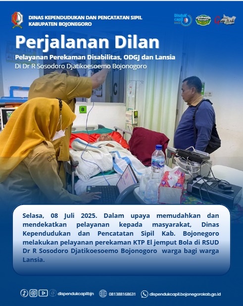 Dinas Dukcapil Bojonegoro melakukan Jemput Bola Pelayanan Perekaman E KTP Bagi Penduduk yang rentan adminduk