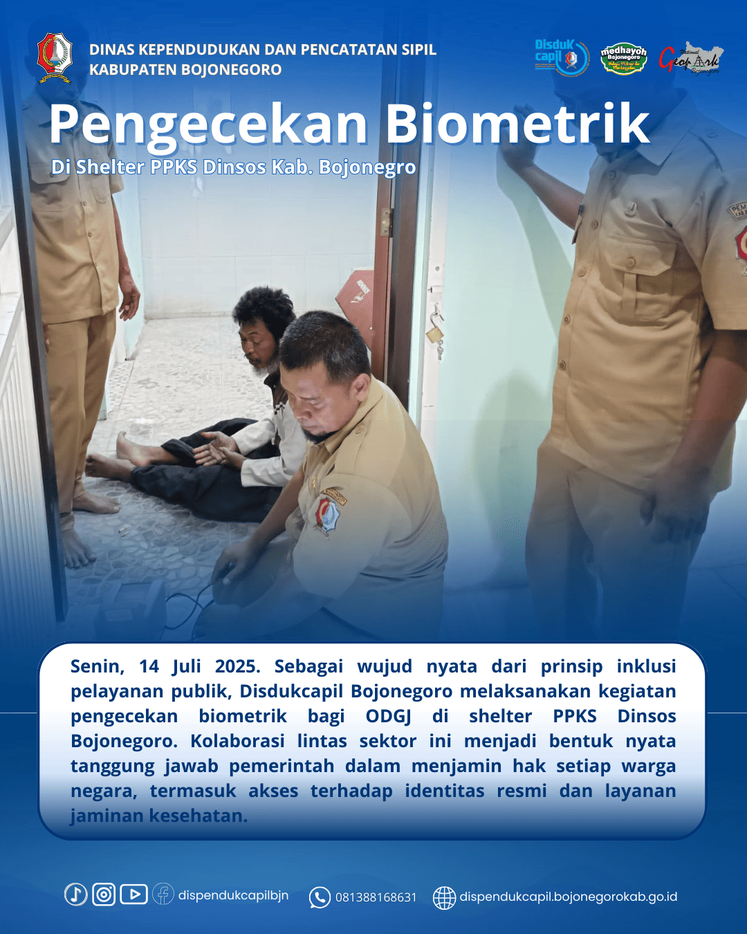 Disdukcapil dan Dinas Sosial Bojonegoro Kolaborasi dalam Pelayanan Adminduk untuk Kelompok ODGJ