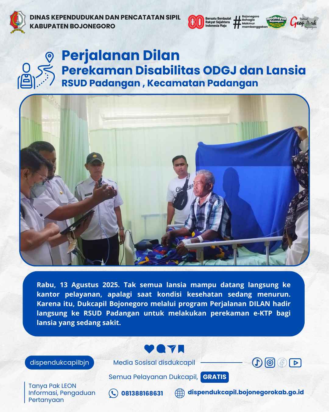 Perjalanan DILAN KTP el Lansia Sakit di RSUD Padangan