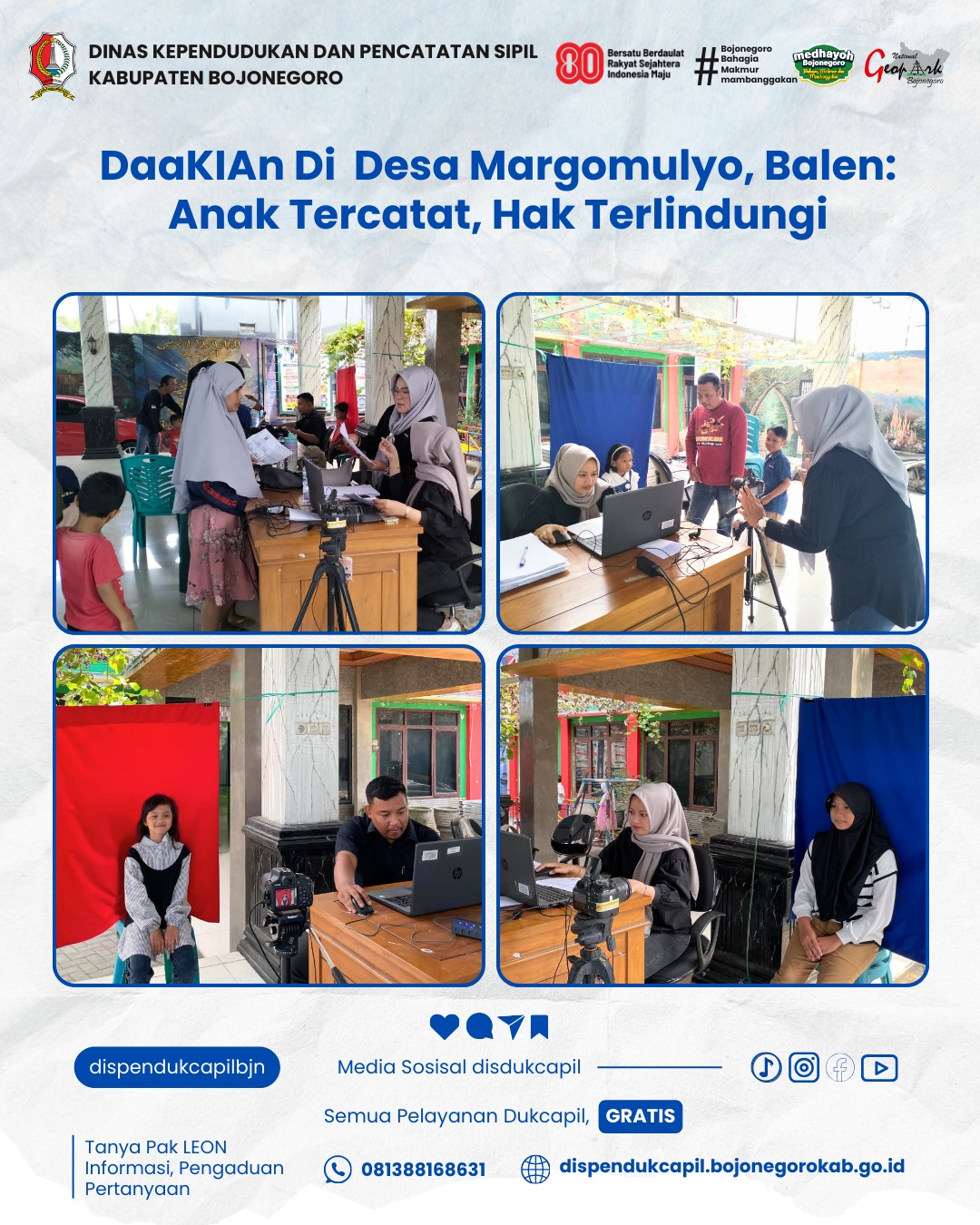 Jemput Bola Perekaman KIA di Desa Margomulyo, Wujudkan Layanan Adminduk Dekat dengan Masyarakat
