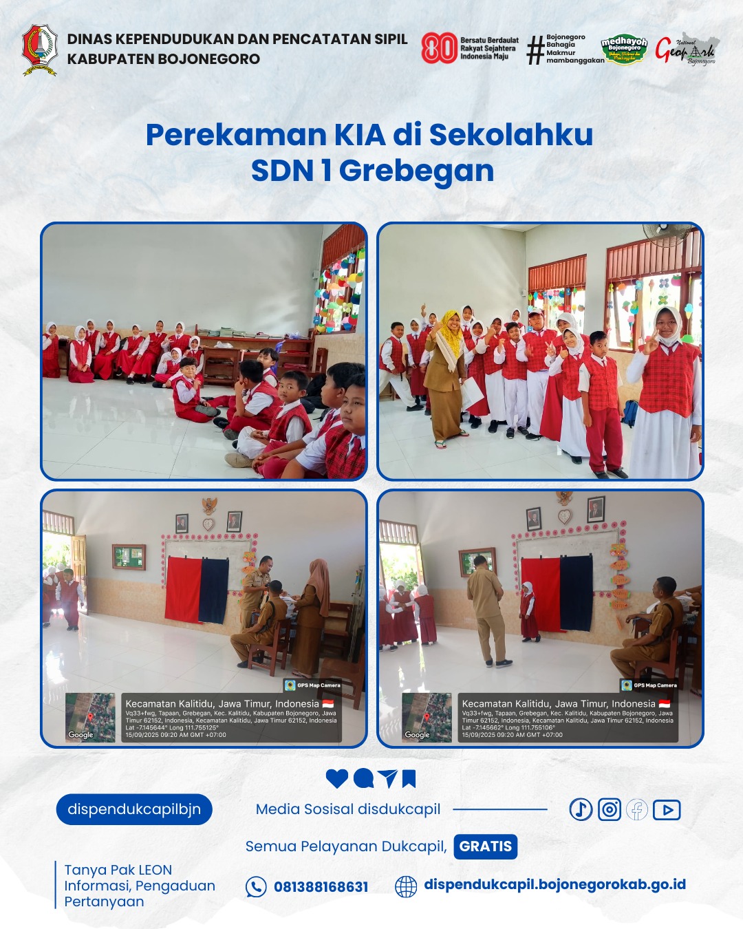 Perekaman KIA disekolahku: Daakian di SDN 1 Grebegan