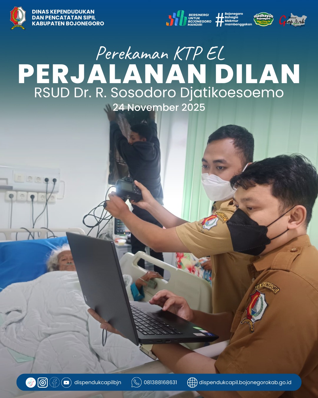 Mau Berobat Butuh KTP, Dispendukcapil Bojonegoro Jemput Bola Rekam KTP di RSUD Bojonegoro