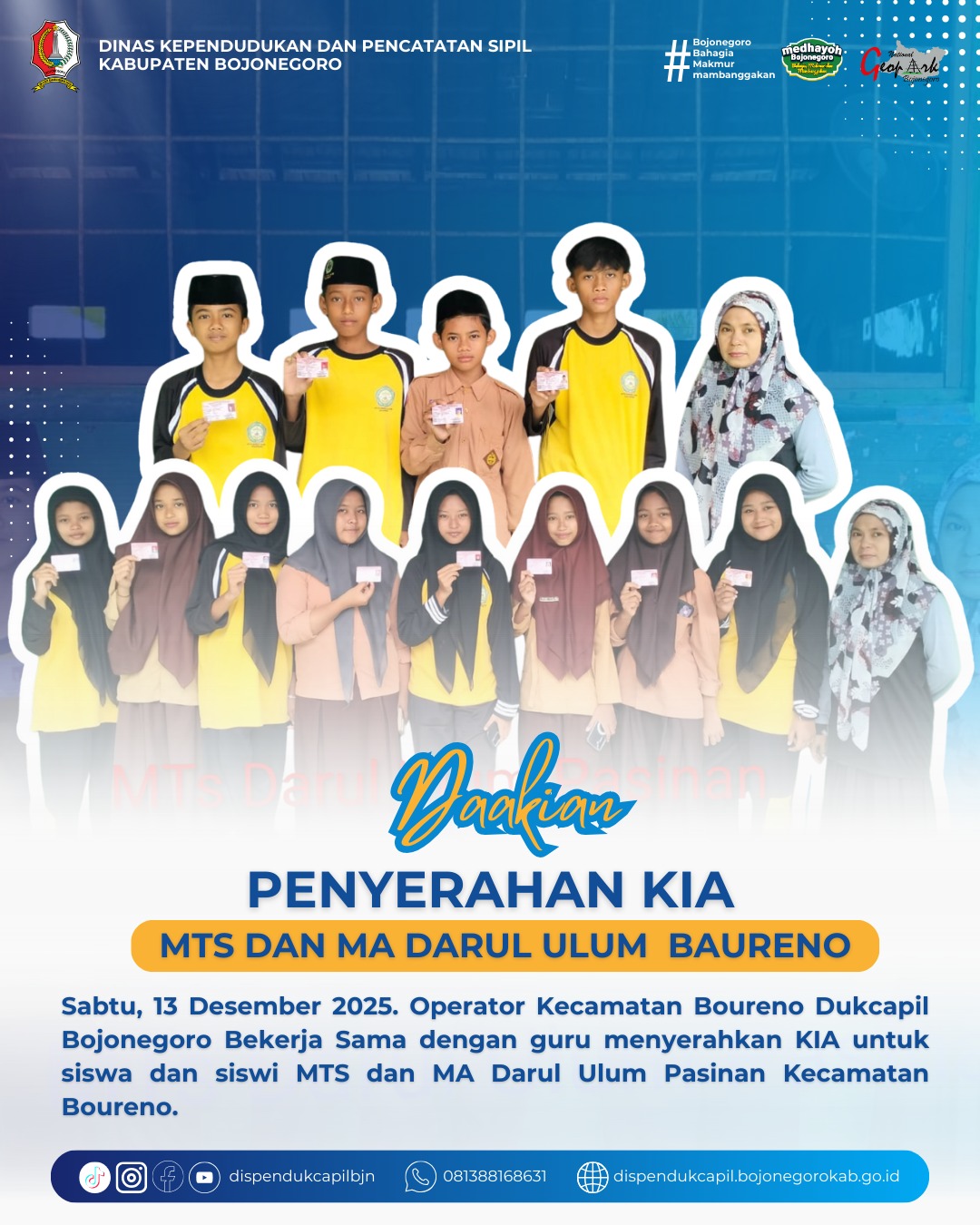 Pembagian KIA di MTS dan MA Darul Ulum Boureno