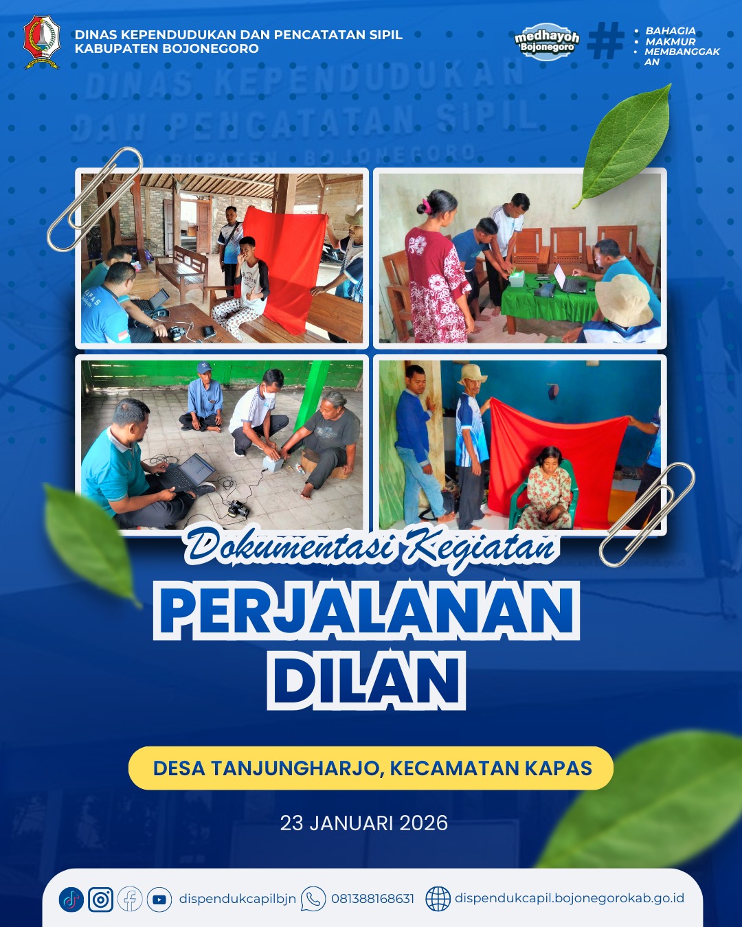 Dukcapil Bojonegoro Laksanakan Perekaman KTP-el bagi Disabilitas dan ODGJ di Desa Tanjungharjo
