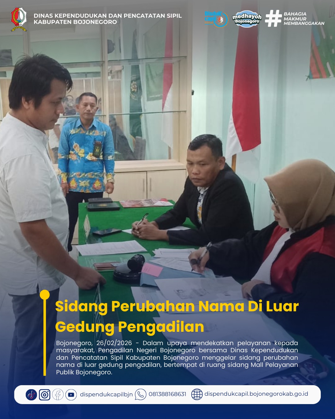 Sidang Perubahan Nama di Luar Gedung Pengadilan Digelar di Mall Pelayanan Publik Kabupaten Bojonegoro