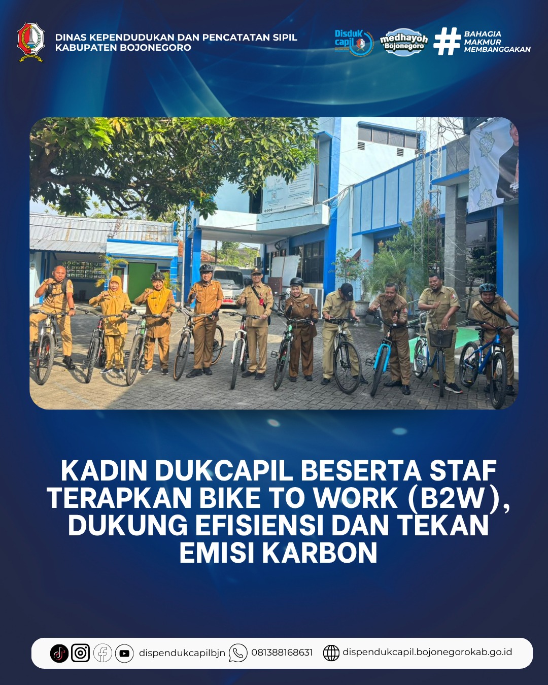Semangat Sehat dan Ramah Lingkungan, Disdukcapil Bojonegoro Gaungkan Bike to Work