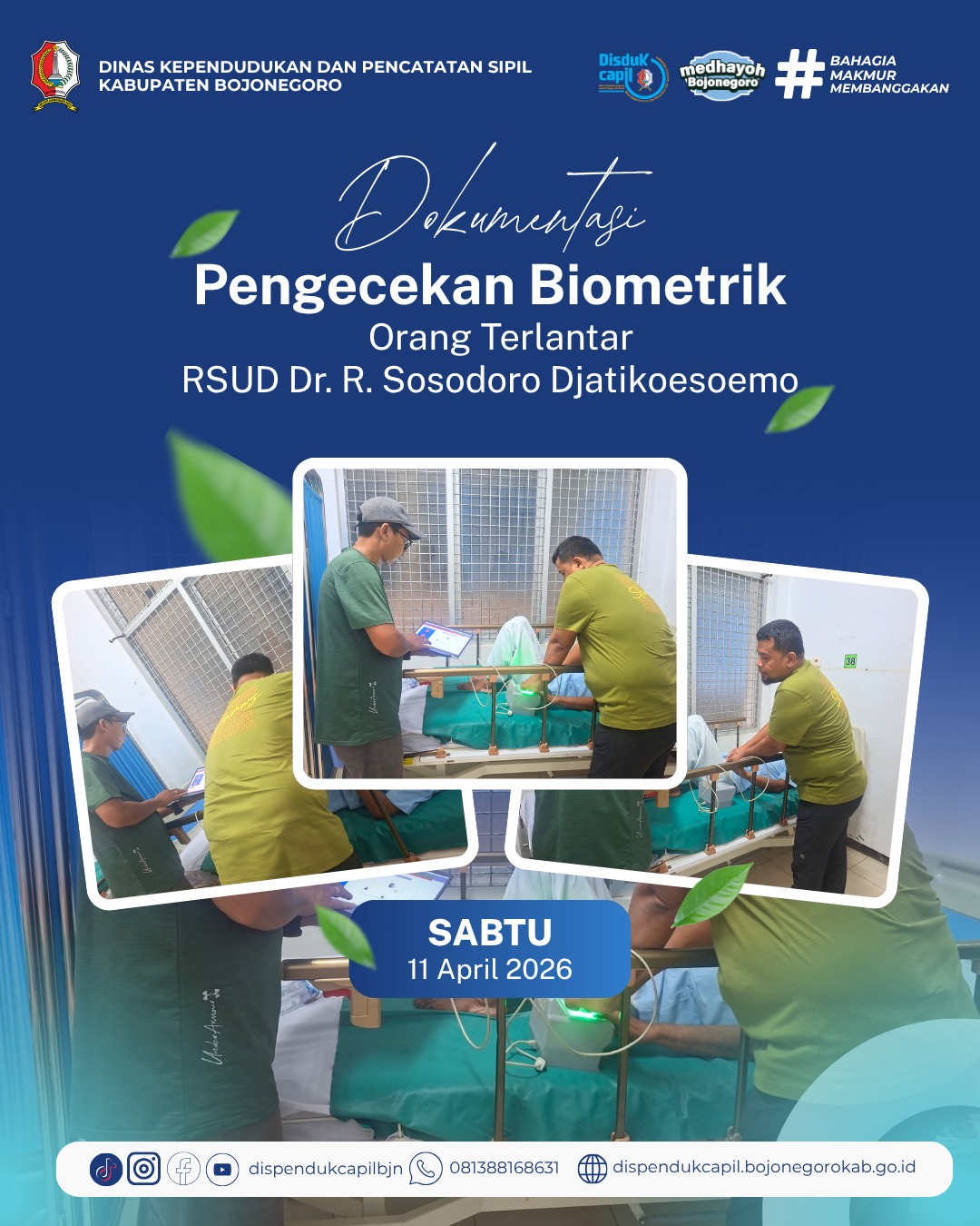 Tak Kenal Hari Libur, Disdukcapil Bojonegoro Lakukan Pengecekan Biometrik Orang Terlantar di RSUD Dr. R. Sosodoro Djatikoesoemo