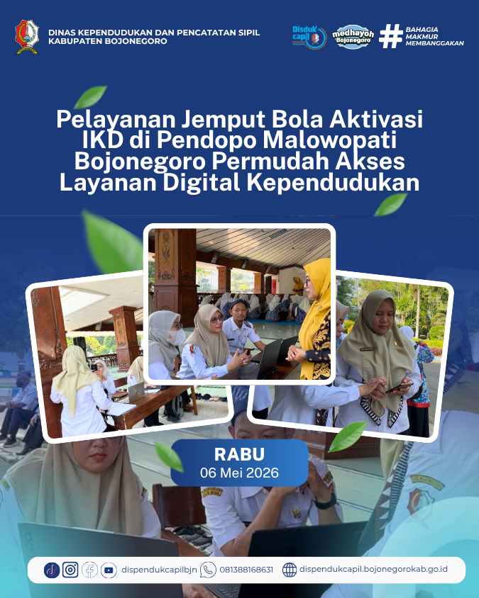 Pelayanan Jemput Bola Aktivasi IKD di Pendopo Malowopati Bojonegoro Permudah Akses Layanan Digital Kependudukan
