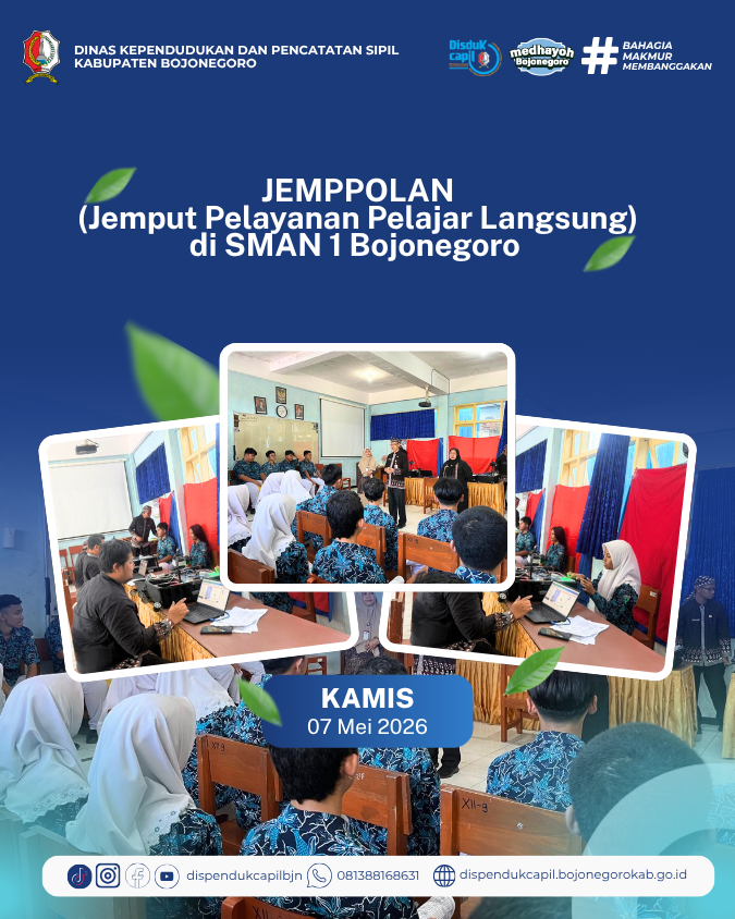 Permudah Pelajar Miliki KTP-el, Disdukcapil Bojonegoro Hadirkan Layanan Jemput Bola di SMAN 1 Bojonegoro