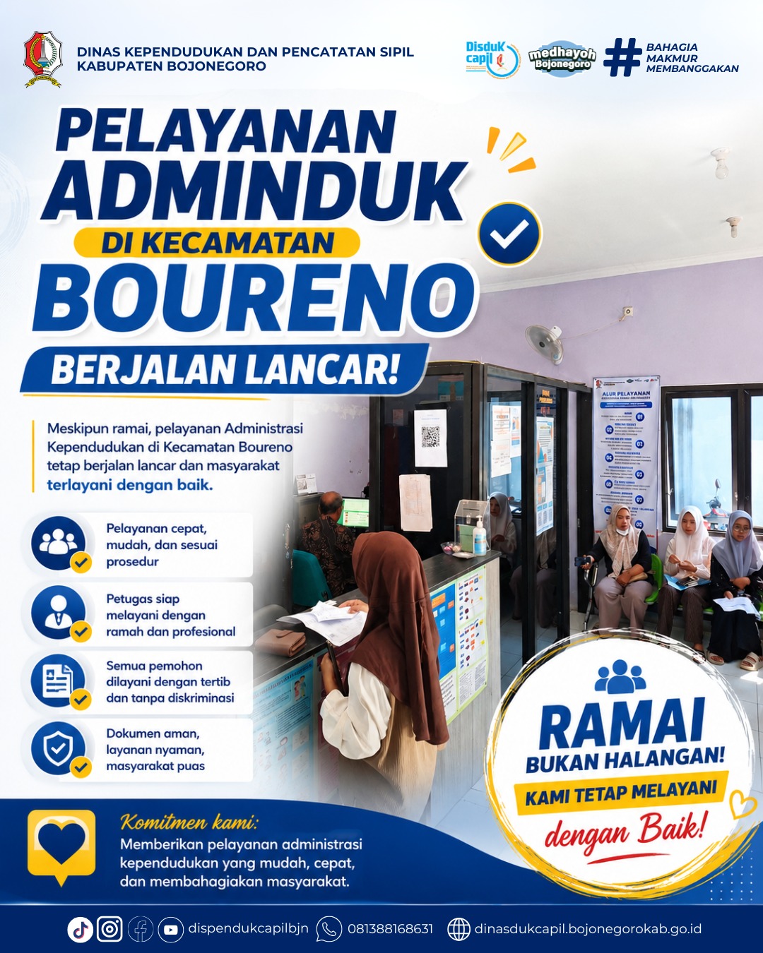Pelayanan Adminduk di Kecamatan Boureno Tetap Lancar Meski Ramai Pemohon