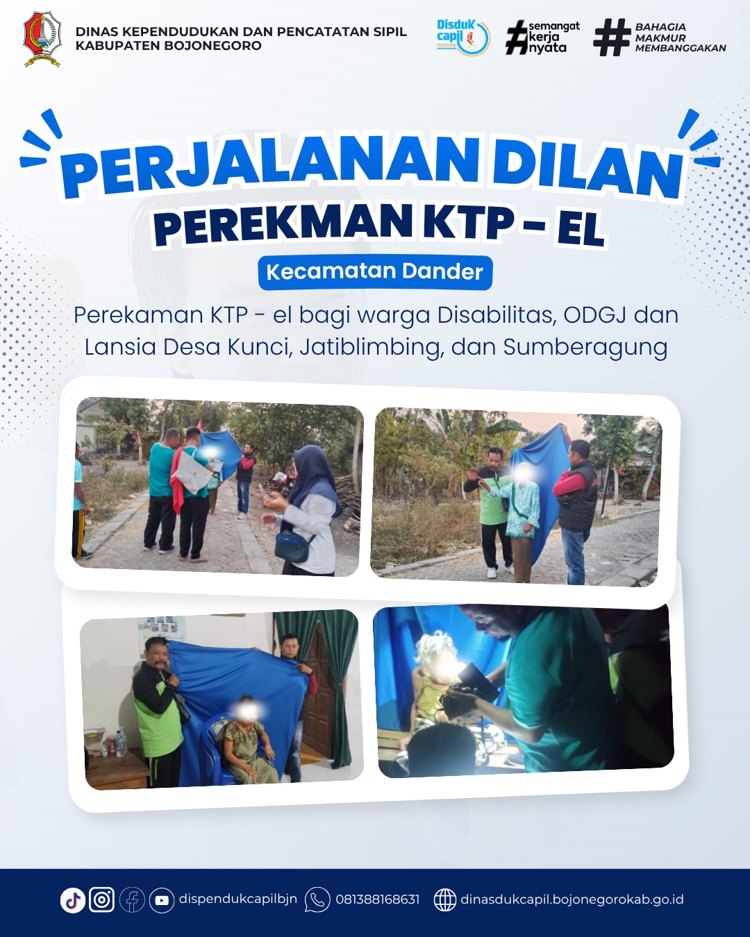 Dukcapil Bojonegoro Hadir Jemput Bola, Layani Perekaman KTP-el bagi ODGJ dan Lansia Kecamatan Dander