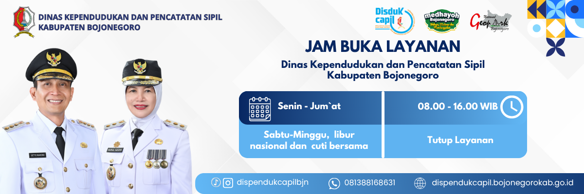 Jadwal Pelayanan<BR>Dinas Kependudukan dan Pencatatan Sipil